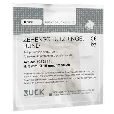 RUCK Druckschutz basic Zehenschutzringe rund H/Ø: 3/19mm, 12er Pack