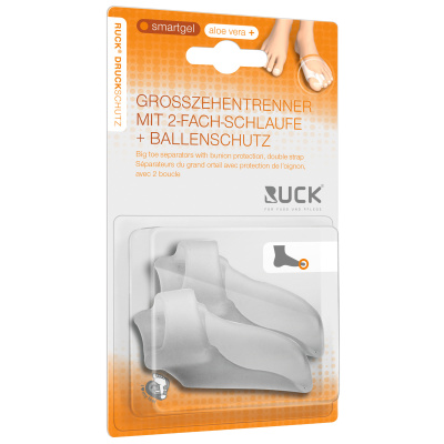 RUCK Druckschutz smartgel Großzehentrenner 2-fach Schlaufe mit Ballenschutz (Einheitsgröße), 2er Pack