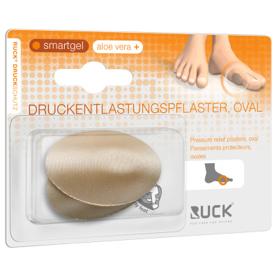 RUCK Druckschutz smartgel Druckentlastungs-Pflaster oval, B/L: 53/36, 2er Pack