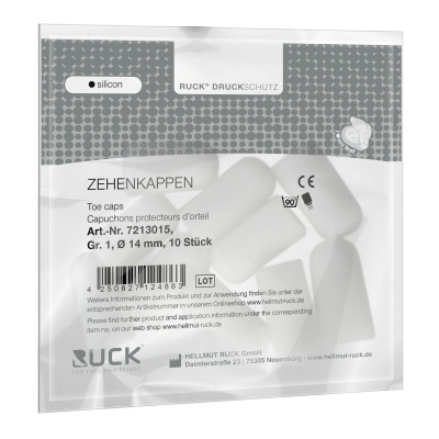 RUCK Druckschutz silicon Zehenkappen Gr. 1, Ø14mm, 10er Pack