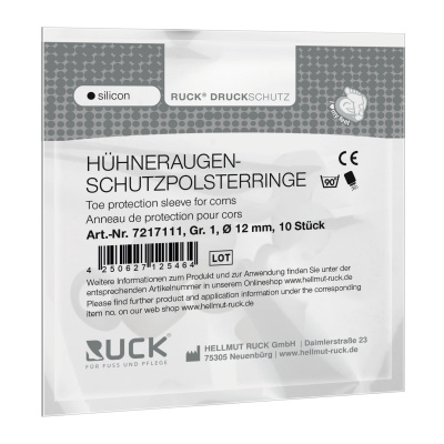 RUCK Druckschutz silicon Hühneraugen Schutzpolsterringe Gr. 1, Ø12mm, 10er Pack