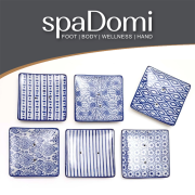 spaDomi® Keramikseifenschale quadratisch blau