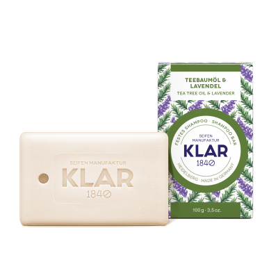KLAR festes Shampoo Teebaumöl / Lavendel 100 g (gegen Schuppen)