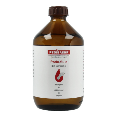 PEDIBAEHR Podo-fluid mit Teebaumöl 500 ml (Kabinettware mit Pumpe)